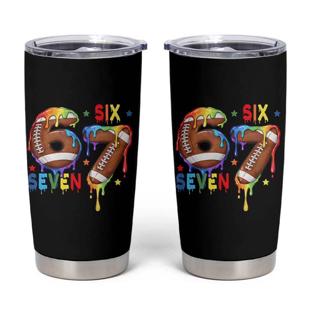 Funny American Football Tumbler Cup 67 Viral Gen Alpha Slang Gift