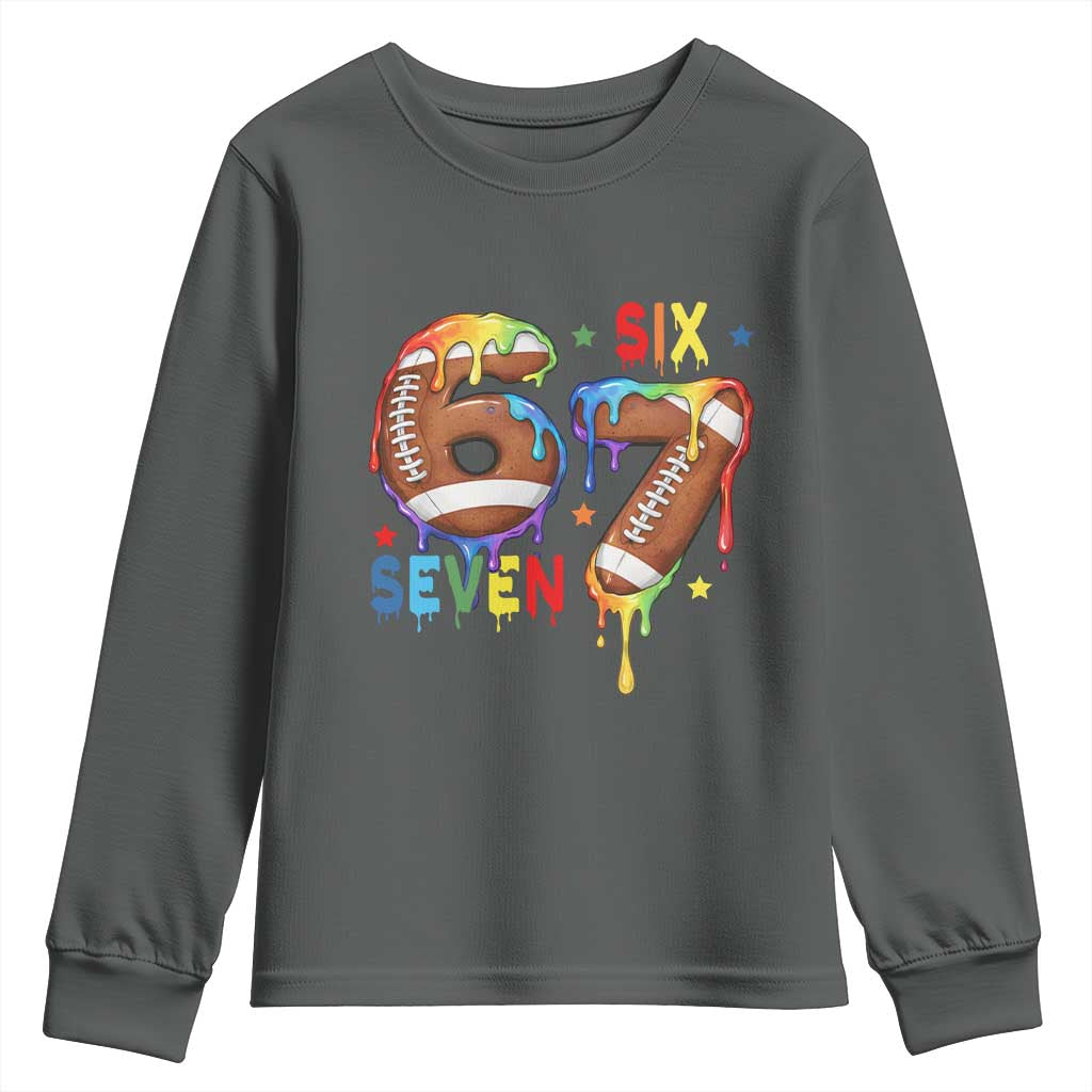 Funny American Football Youth Sweatshirt 67 Viral Gen Alpha Slang Gift