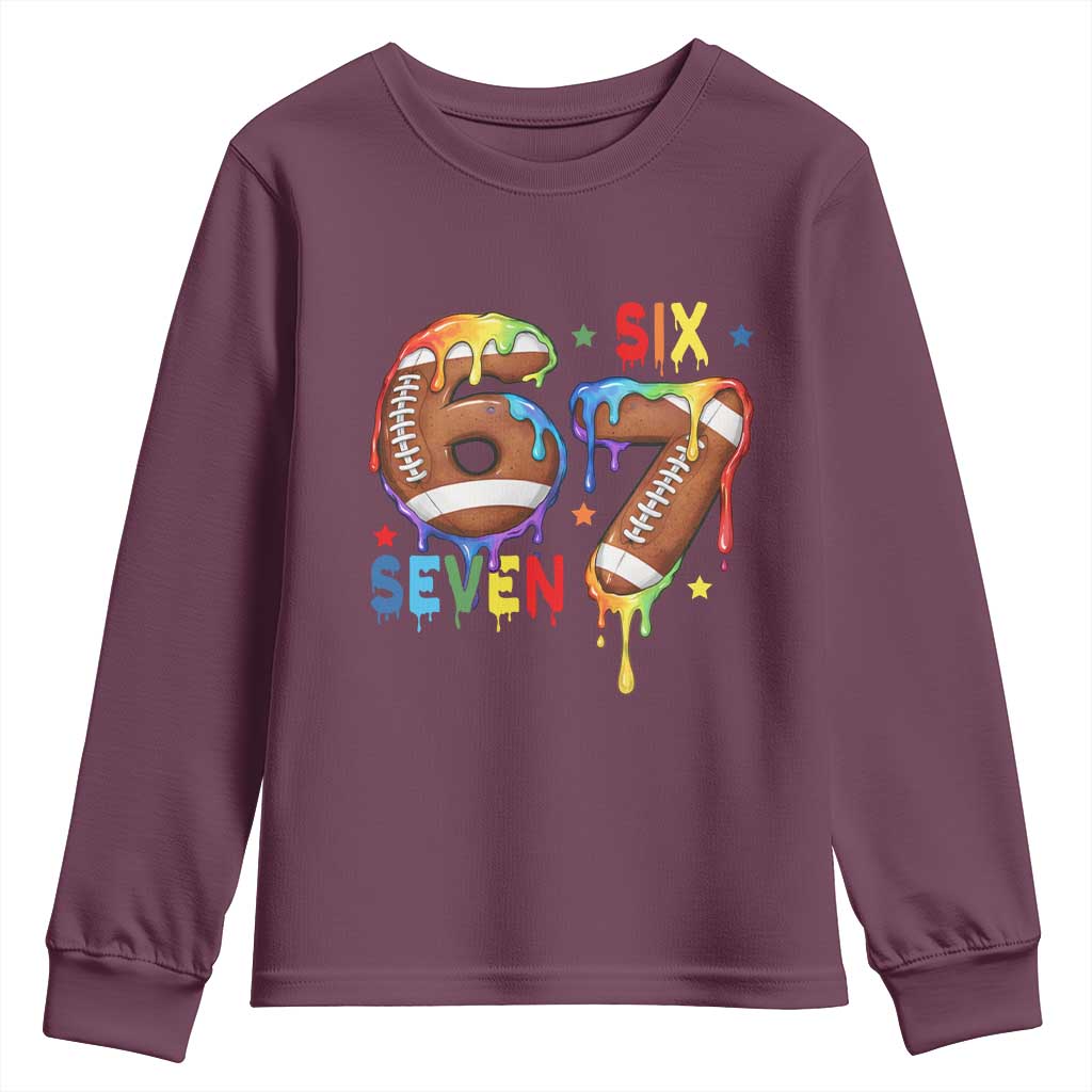 Funny American Football Youth Sweatshirt 67 Viral Gen Alpha Slang Gift