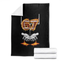 American Football Six Seven Meme Throw Blanket Fire Flame Drip - Wonder Print Shop