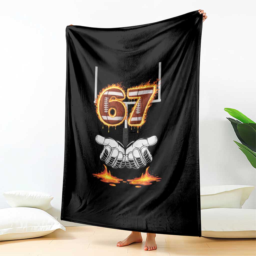 American Football Six Seven Meme Throw Blanket Fire Flame Drip - Wonder Print Shop