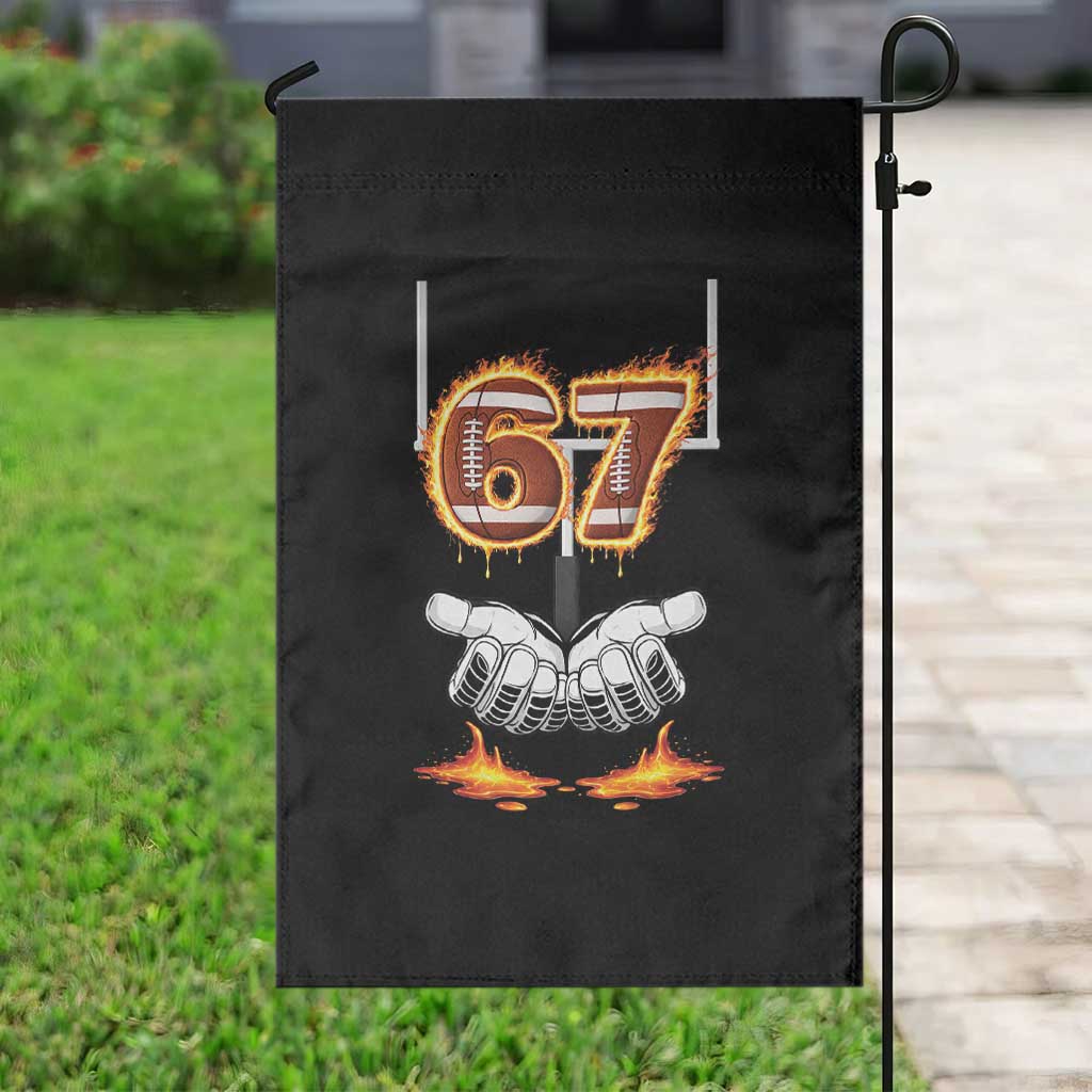American Football Six Seven Meme Garden Flag Fire Flame Drip - Wonder Print Shop