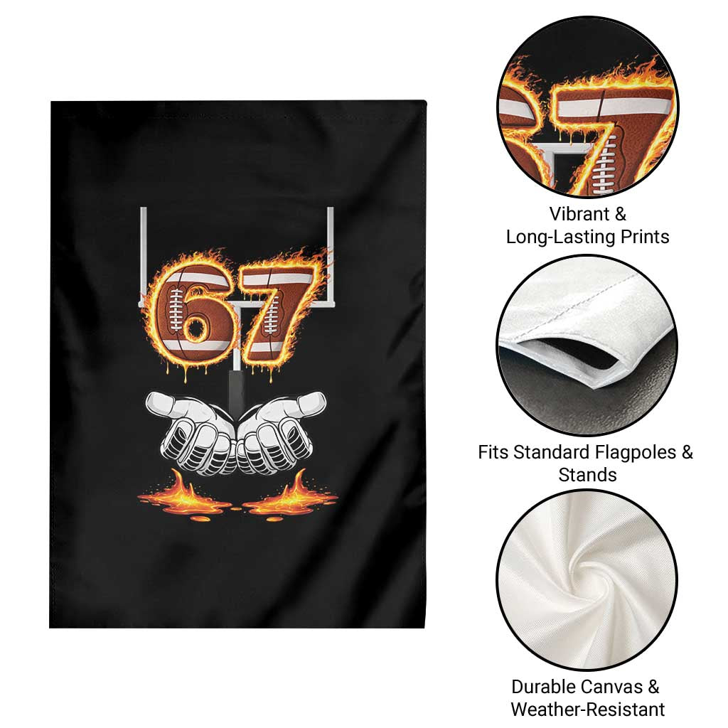 American Football Six Seven Meme Garden Flag Fire Flame Drip - Wonder Print Shop