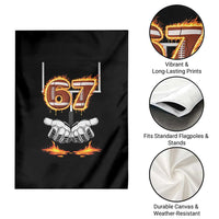 American Football Six Seven Meme Garden Flag Fire Flame Drip - Wonder Print Shop