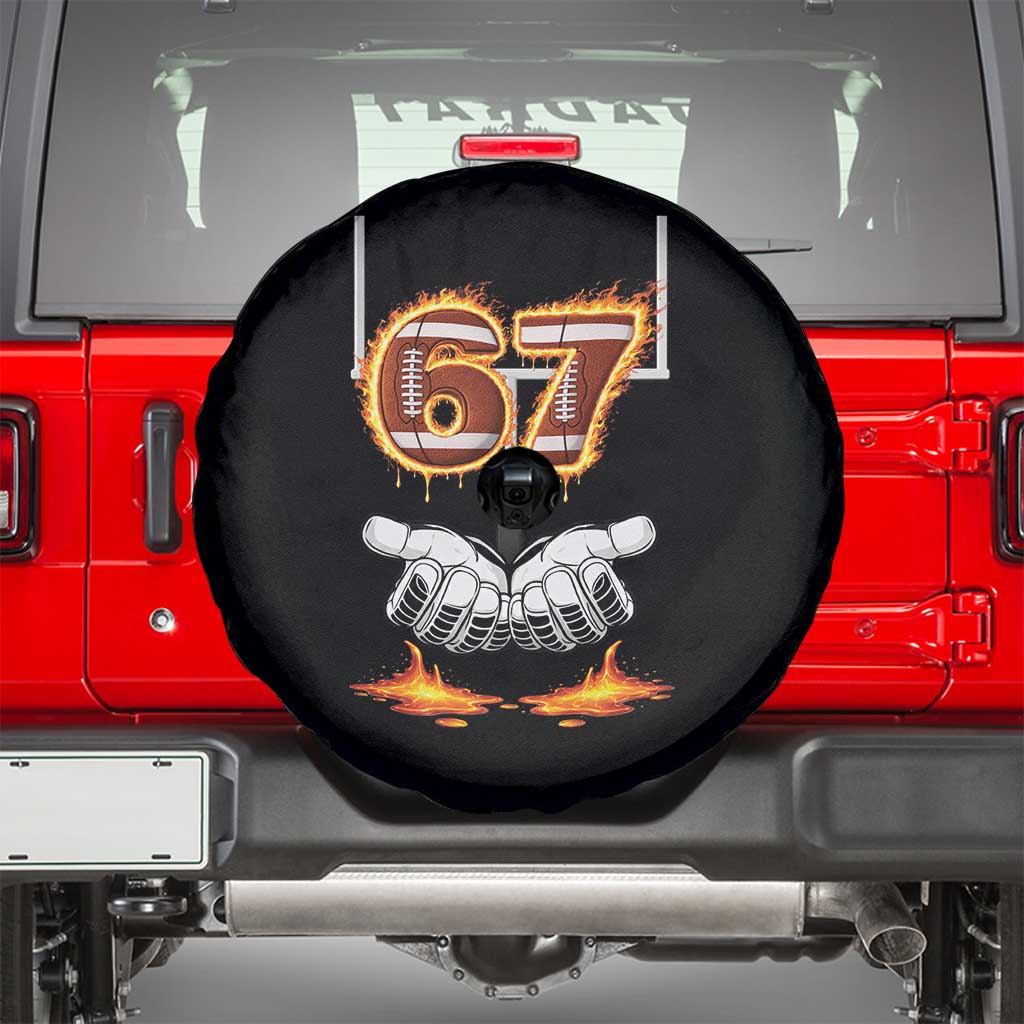 American Football Six Seven Meme Spare Tire Cover Fire Flame Drip - Wonder Print Shop