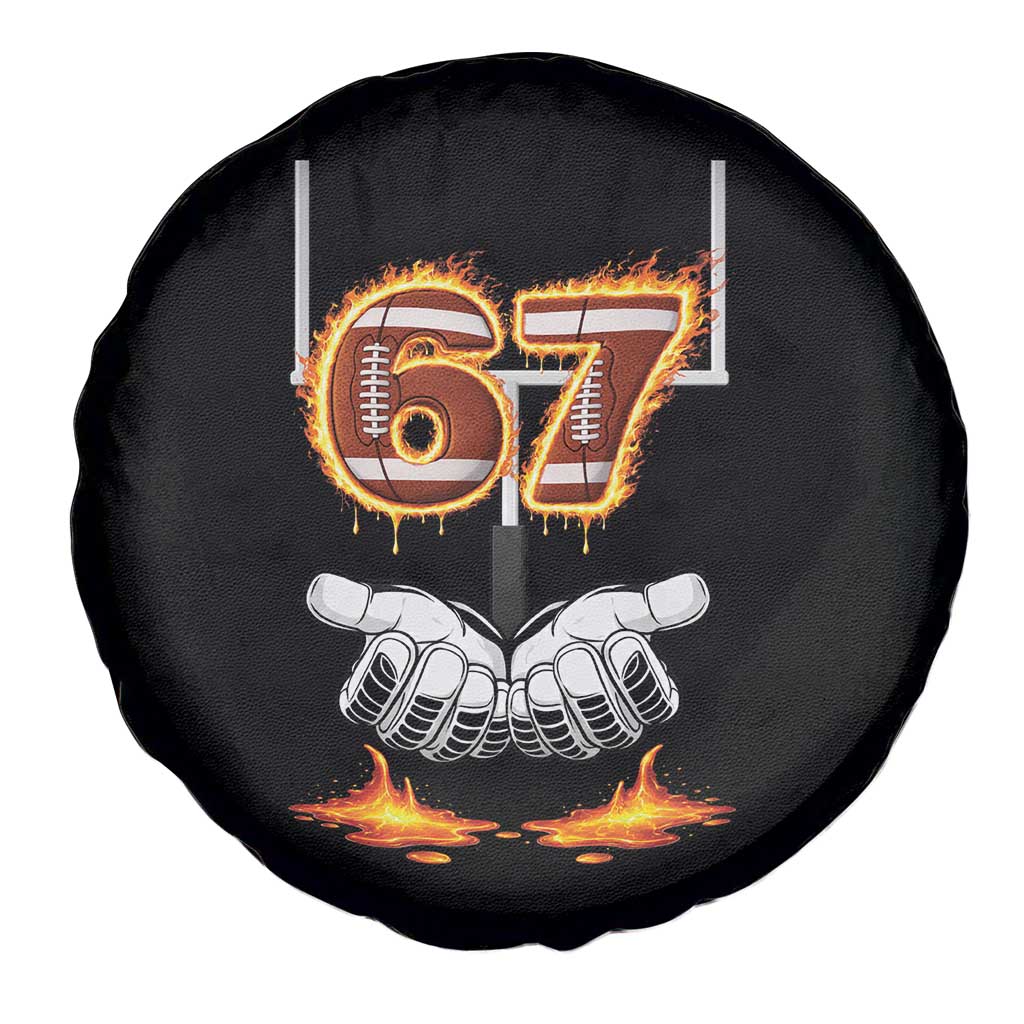 American Football Six Seven Meme Spare Tire Cover Fire Flame Drip - Wonder Print Shop