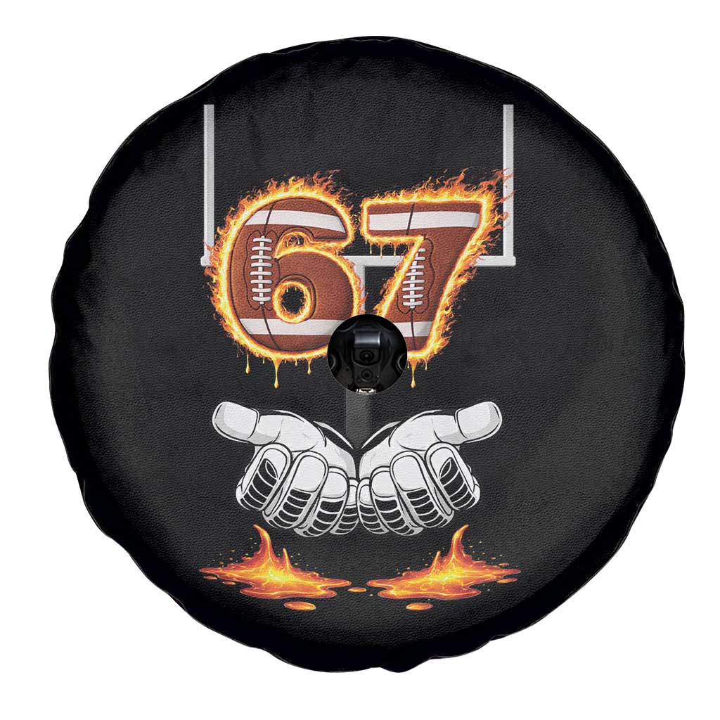 American Football Six Seven Meme Spare Tire Cover Fire Flame Drip - Wonder Print Shop