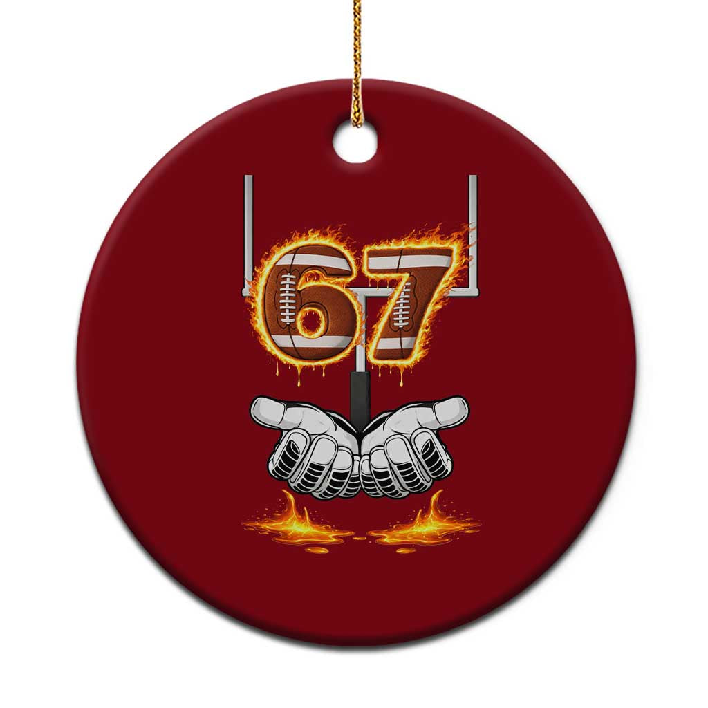 American Football Six Seven Meme Ceramic Ornament Fire Flame Drip - Wonder Print Shop
