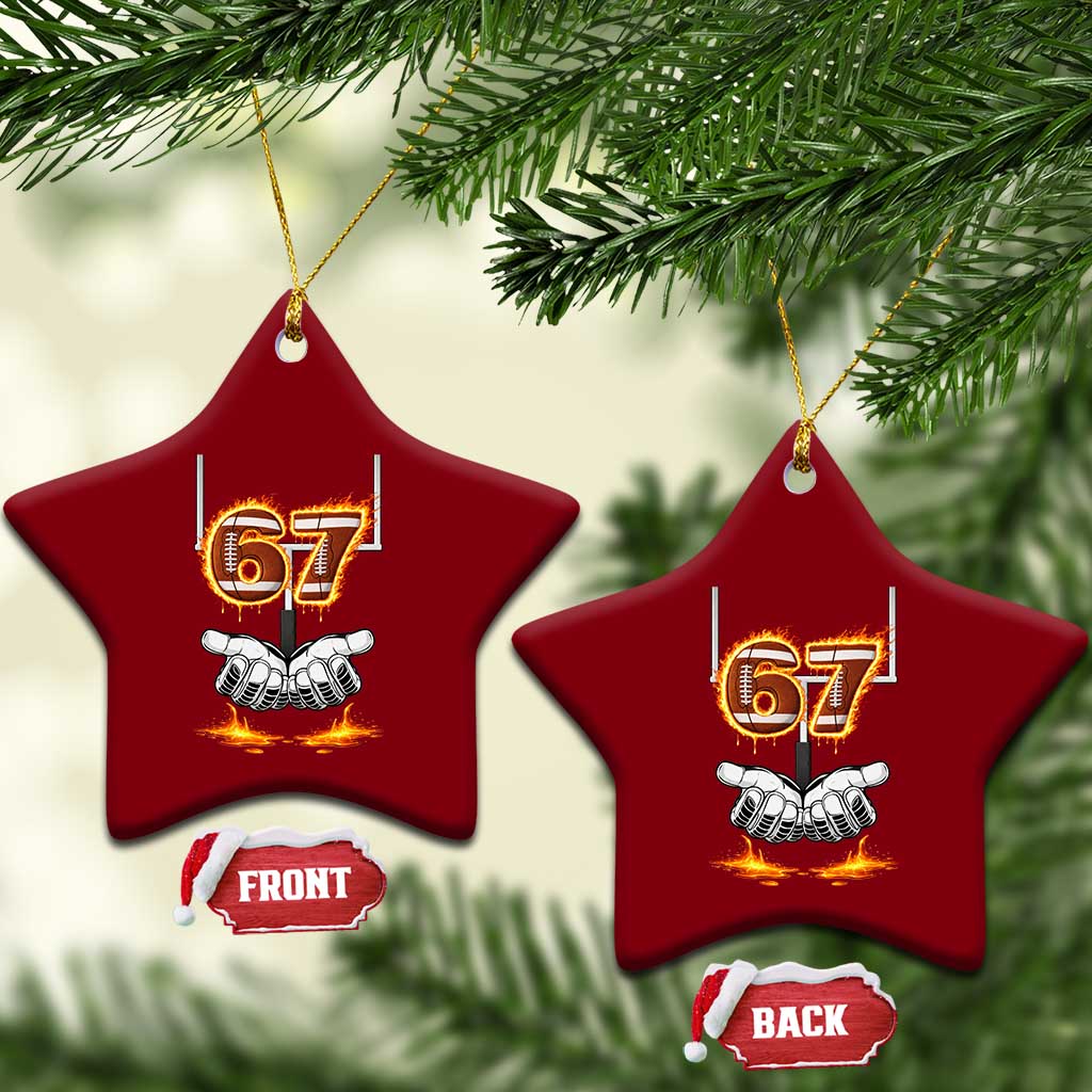 American Football Six Seven Meme Ceramic Ornament Fire Flame Drip - Wonder Print Shop