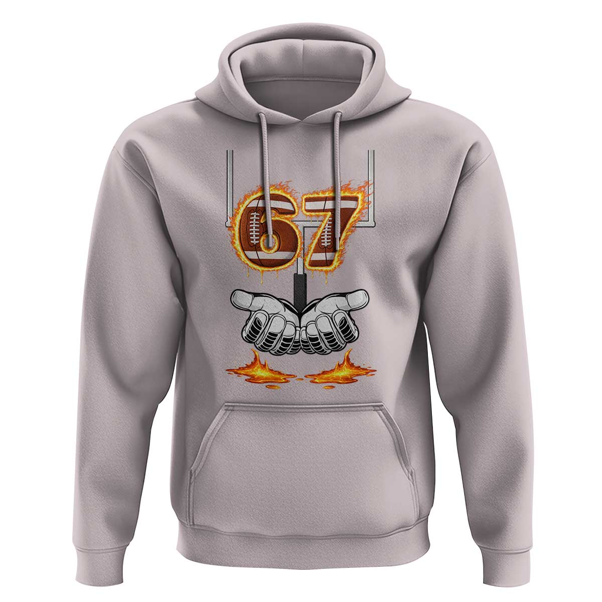 American Football Six Seven Meme Hoodie Fire Flame Drip - Wonder Print Shop