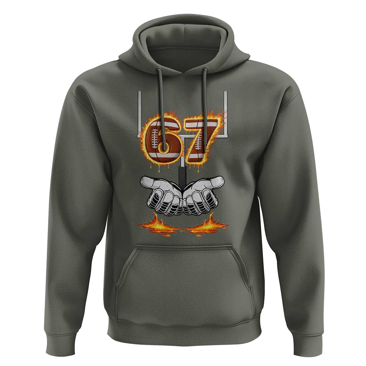 American Football Six Seven Meme Hoodie Fire Flame Drip - Wonder Print Shop