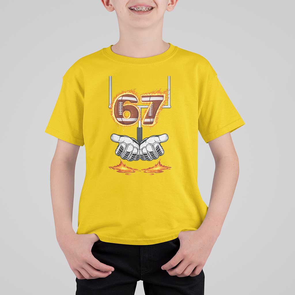 American Football Six Seven Meme T Shirt For Kid Fire Flame Drip - Wonder Print Shop