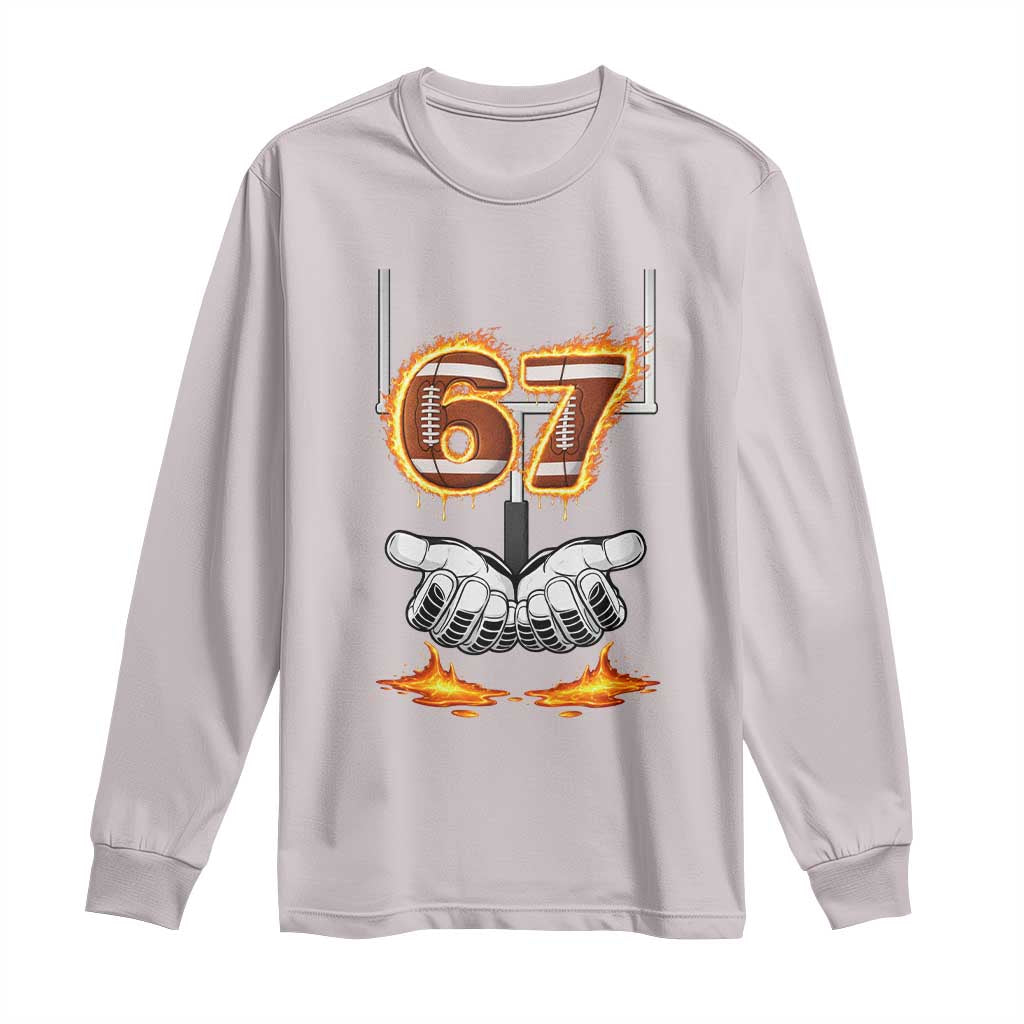 American Football Six Seven Meme Long Sleeve Shirt Fire Flame Drip - Wonder Print Shop