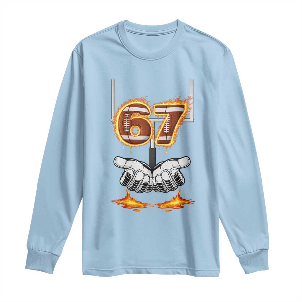 American Football Six Seven Meme Long Sleeve Shirt Fire Flame Drip - Wonder Print Shop