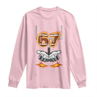 American Football Six Seven Meme Long Sleeve Shirt Fire Flame Drip - Wonder Print Shop