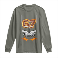 American Football Six Seven Meme Long Sleeve Shirt Fire Flame Drip - Wonder Print Shop