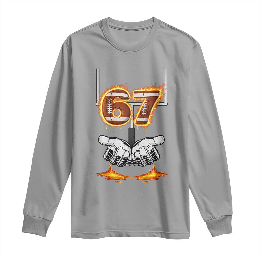 American Football Six Seven Meme Long Sleeve Shirt Fire Flame Drip - Wonder Print Shop