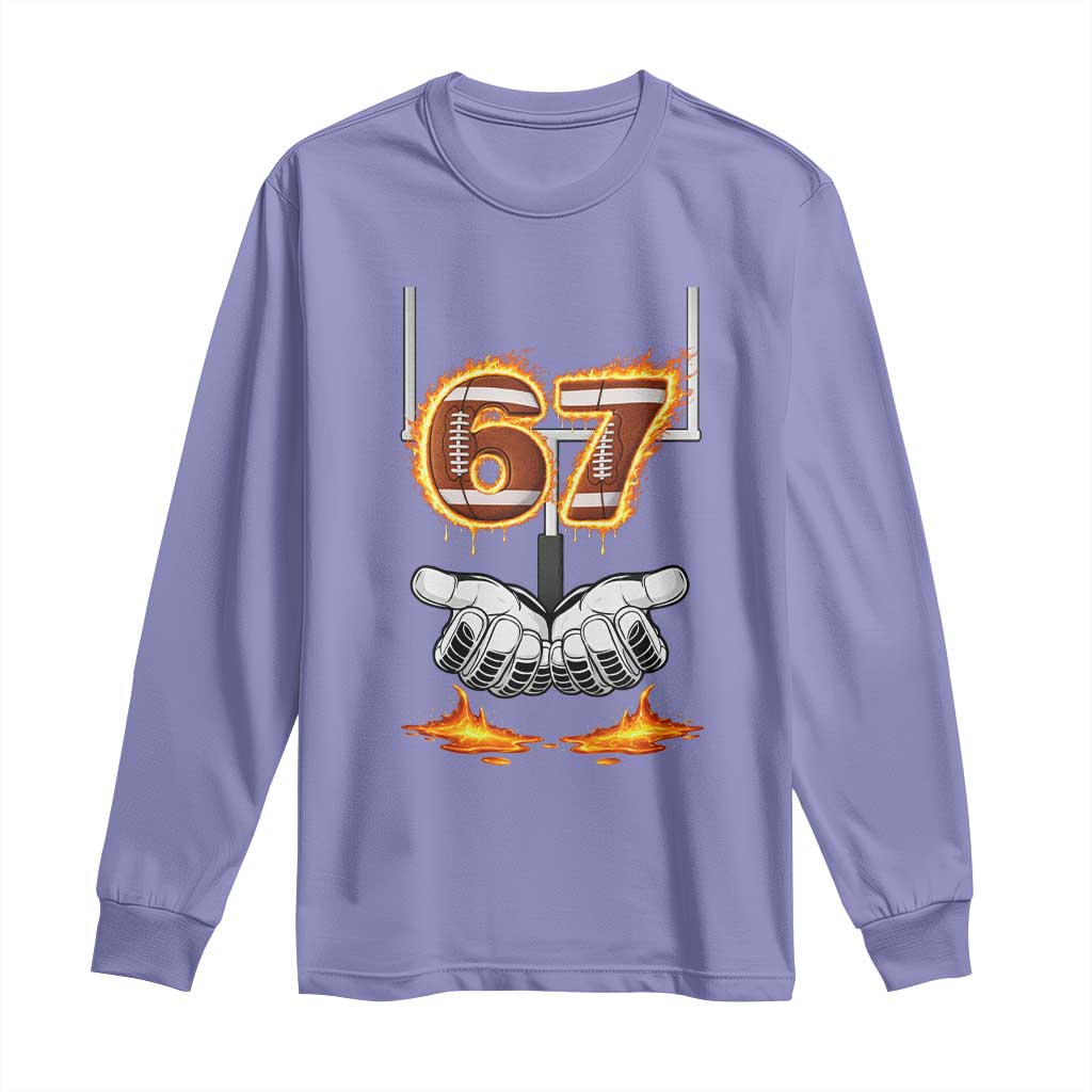 American Football Six Seven Meme Long Sleeve Shirt Fire Flame Drip - Wonder Print Shop