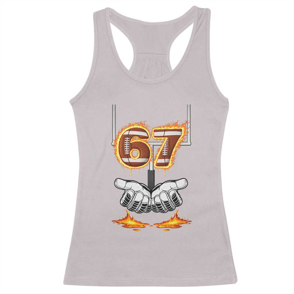 American Football Six Seven Meme Racerback Tank Top Fire Flame Drip - Wonder Print Shop