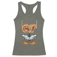 American Football Six Seven Meme Racerback Tank Top Fire Flame Drip - Wonder Print Shop