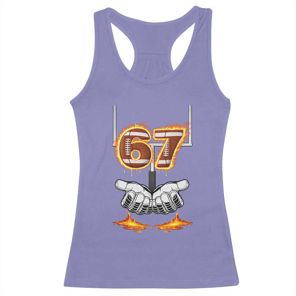 American Football Six Seven Meme Racerback Tank Top Fire Flame Drip - Wonder Print Shop
