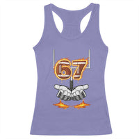 American Football Six Seven Meme Racerback Tank Top Fire Flame Drip - Wonder Print Shop