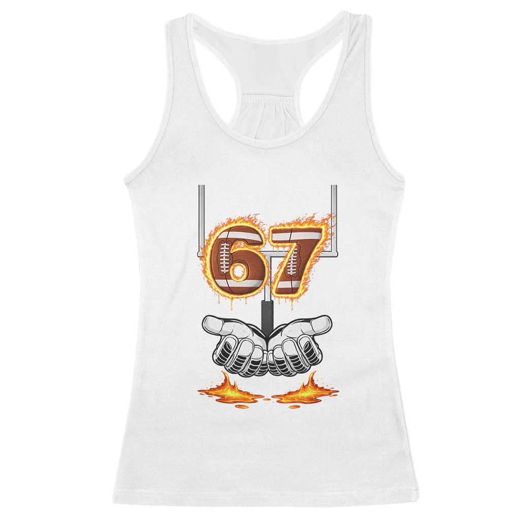 American Football Six Seven Meme Racerback Tank Top Fire Flame Drip - Wonder Print Shop