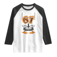 American Football Six Seven Meme Raglan Shirt Fire Flame Drip - Wonder Print Shop