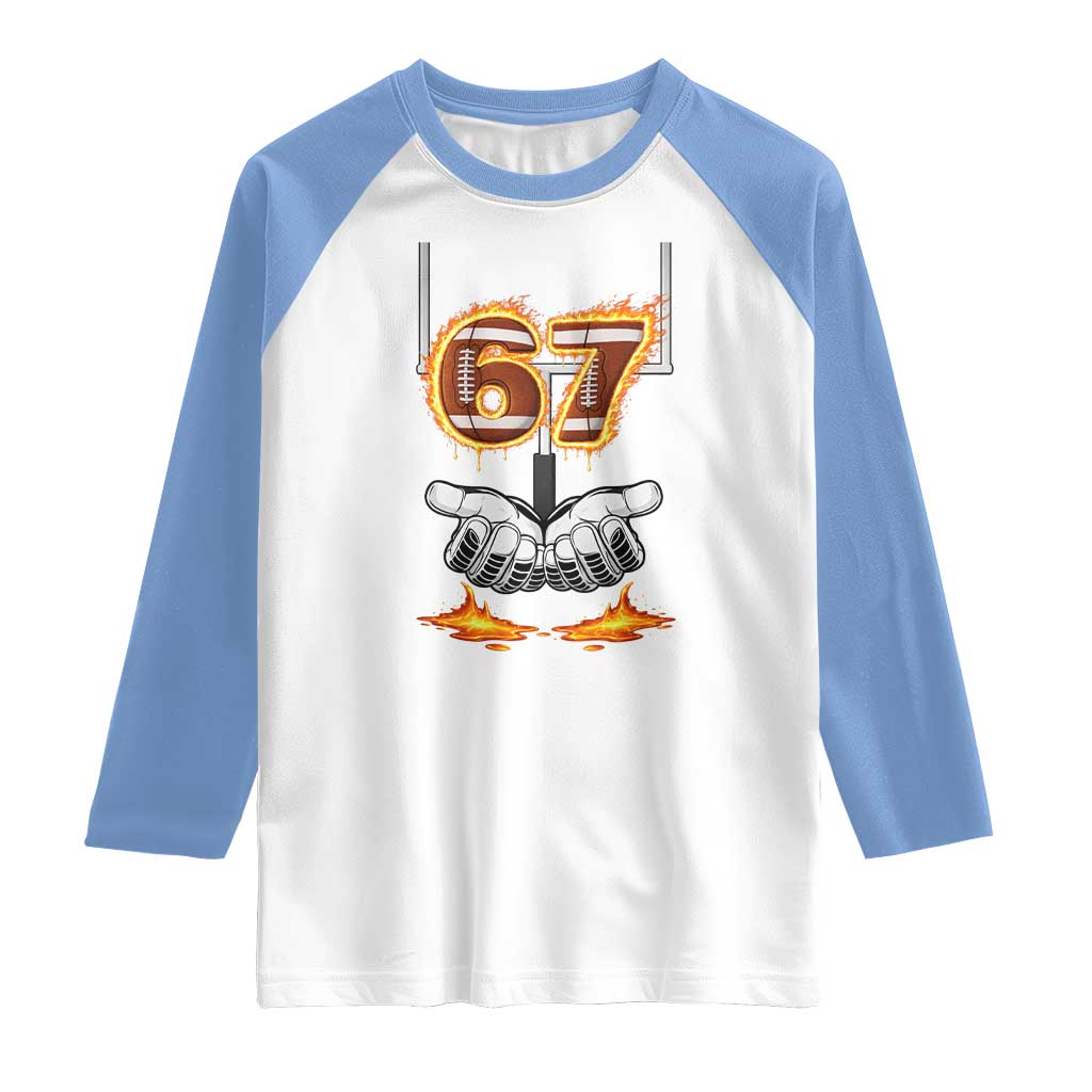 American Football Six Seven Meme Raglan Shirt Fire Flame Drip - Wonder Print Shop