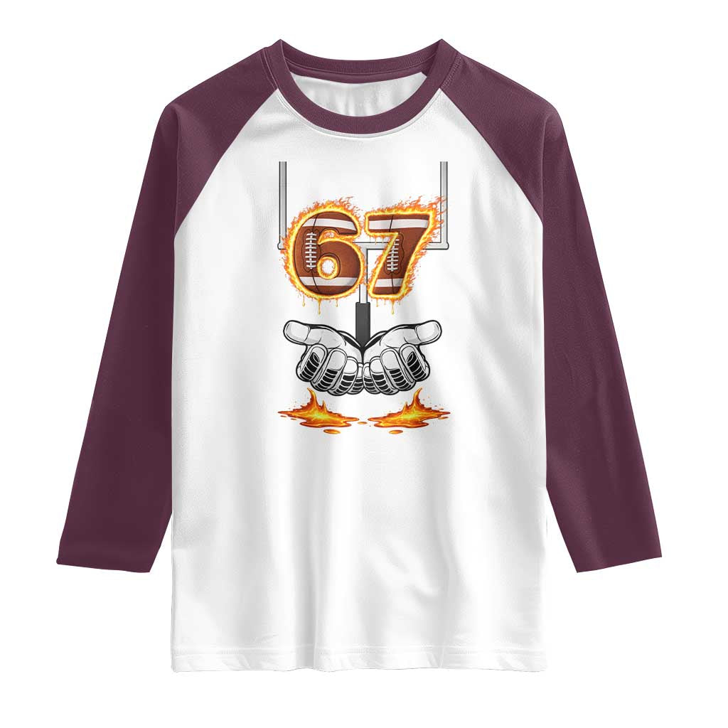 American Football Six Seven Meme Raglan Shirt Fire Flame Drip - Wonder Print Shop