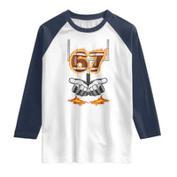 American Football Six Seven Meme Raglan Shirt Fire Flame Drip - Wonder Print Shop