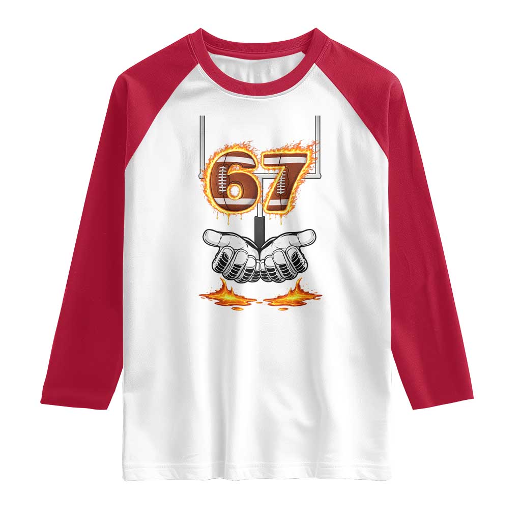 American Football Six Seven Meme Raglan Shirt Fire Flame Drip - Wonder Print Shop