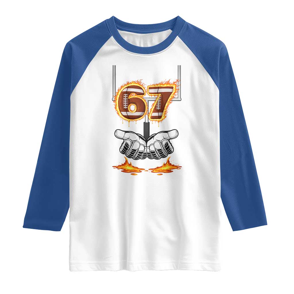 American Football Six Seven Meme Raglan Shirt Fire Flame Drip - Wonder Print Shop