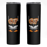 American Football Six Seven Meme Skinny Tumbler Fire Flame Drip - Wonder Print Shop