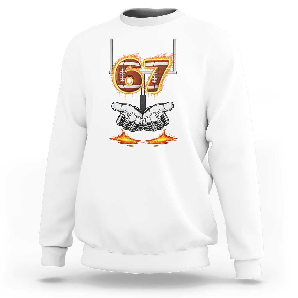 American Football Six Seven Meme Sweatshirt Fire Flame Drip - Wonder Print Shop