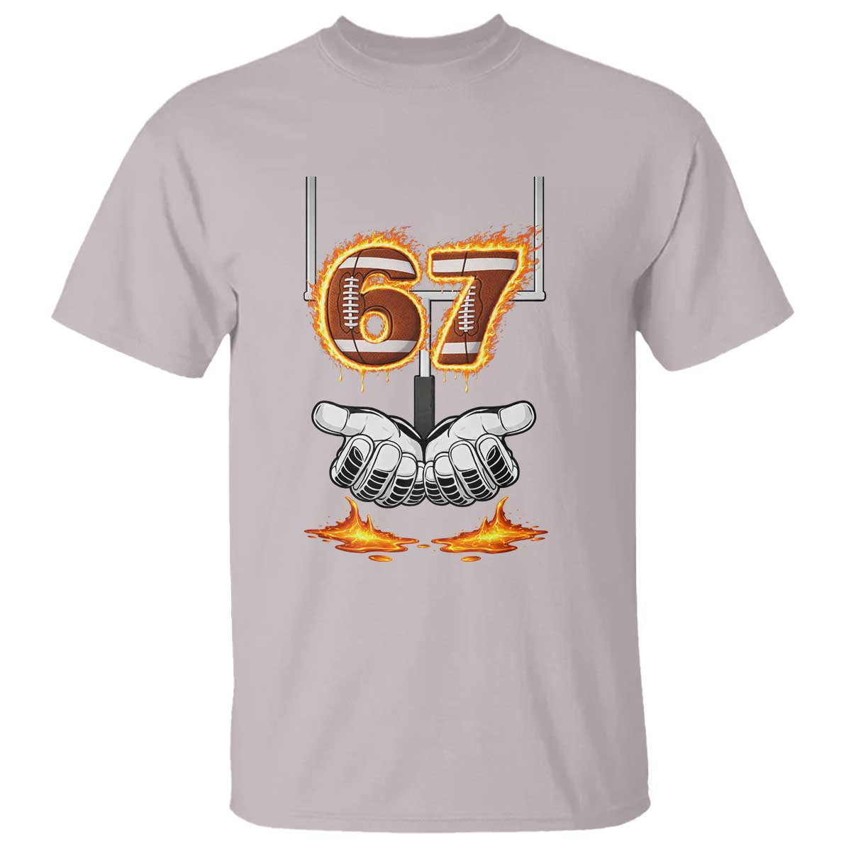 American Football Six Seven Meme T Shirt Fire Flame Drip - Wonder Print Shop