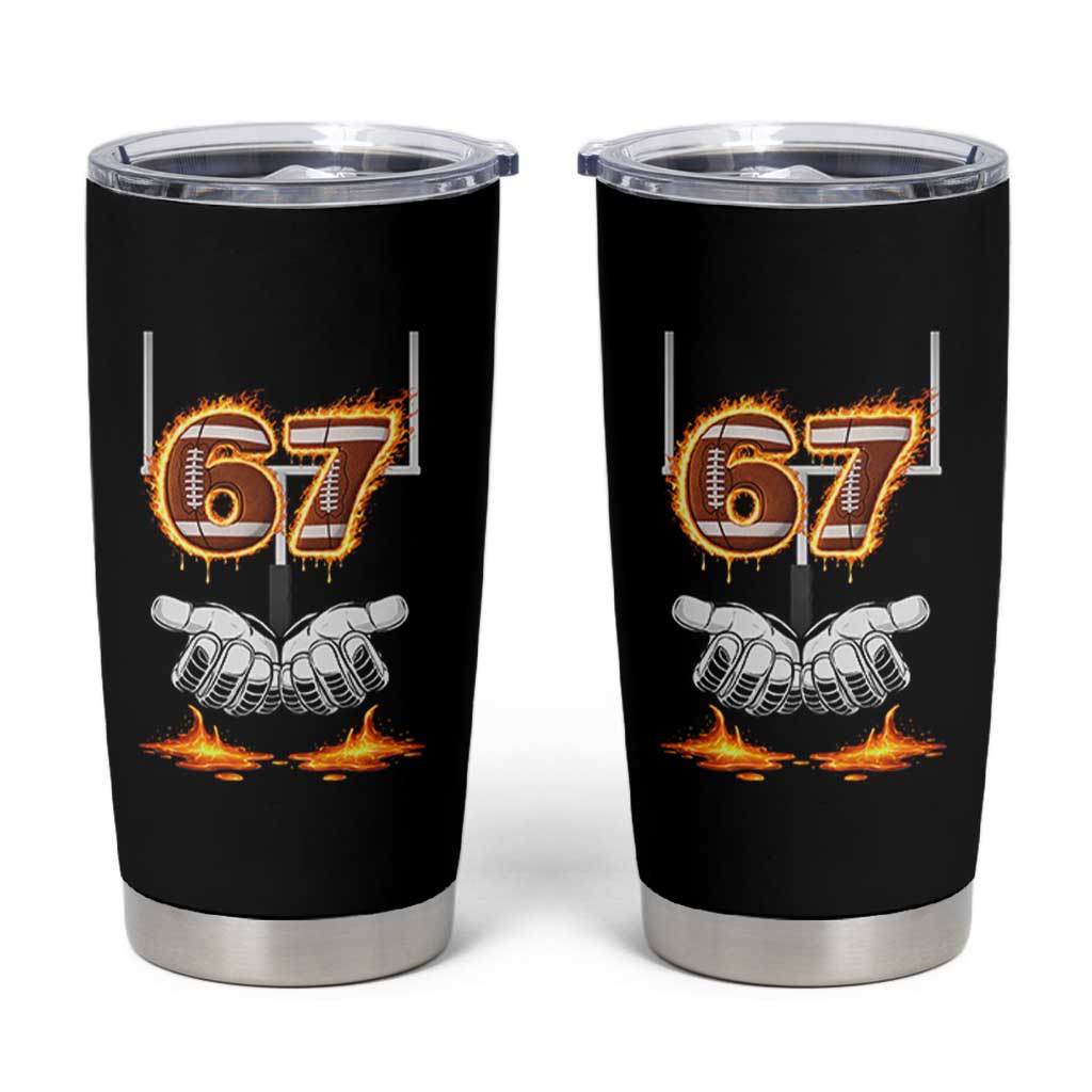 American Football Six Seven Meme Tumbler Cup Fire Flame Drip - Wonder Print Shop