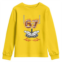 American Football Six Seven Meme Youth Sweatshirt Fire Flame Drip - Wonder Print Shop