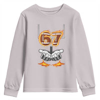 American Football Six Seven Meme Youth Sweatshirt Fire Flame Drip - Wonder Print Shop