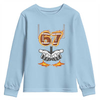American Football Six Seven Meme Youth Sweatshirt Fire Flame Drip - Wonder Print Shop