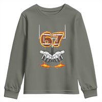 American Football Six Seven Meme Youth Sweatshirt Fire Flame Drip - Wonder Print Shop