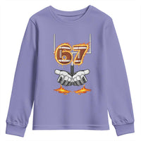 American Football Six Seven Meme Youth Sweatshirt Fire Flame Drip - Wonder Print Shop