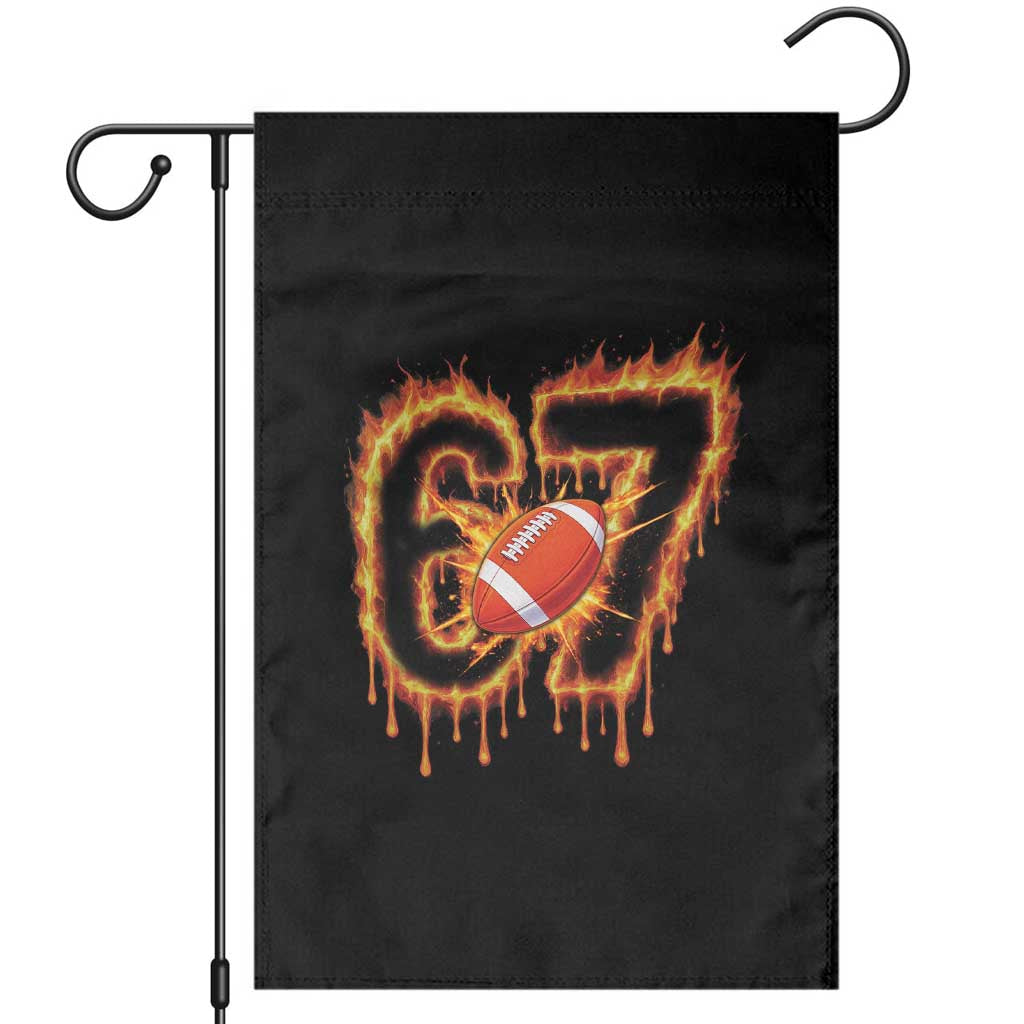 Funny American Football Six Seven Garden Flag Fire Drip 67 Meme - Wonder Print Shop