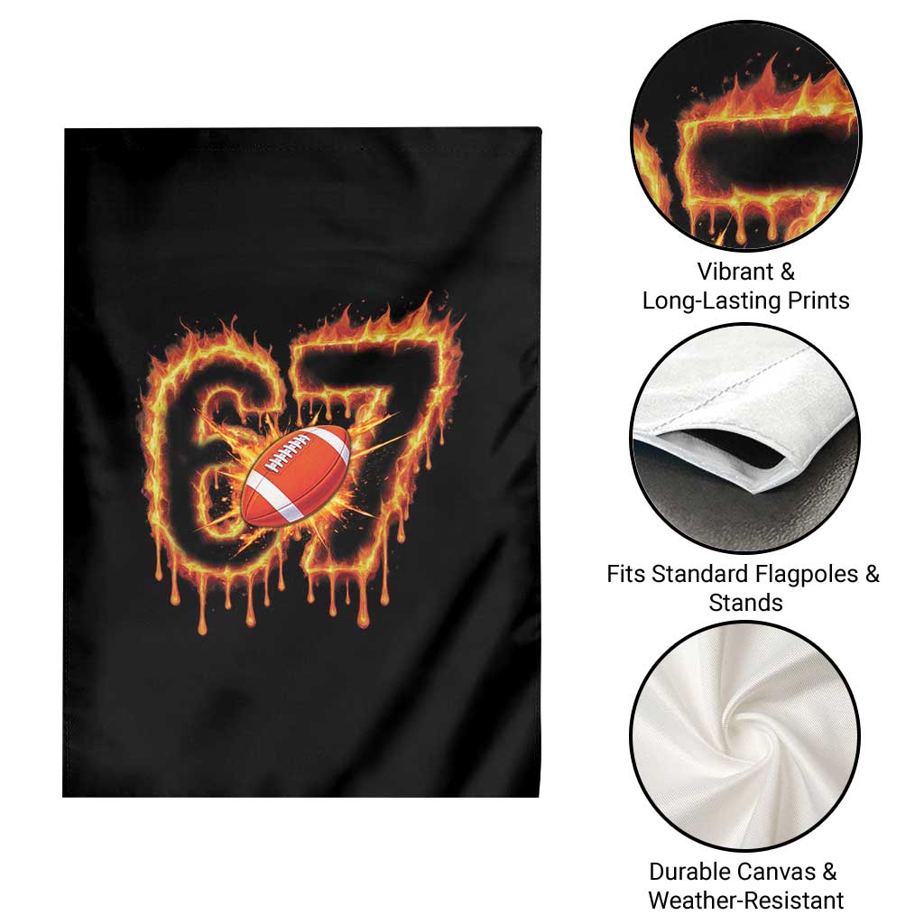 Funny American Football Six Seven Garden Flag Fire Drip 67 Meme - Wonder Print Shop