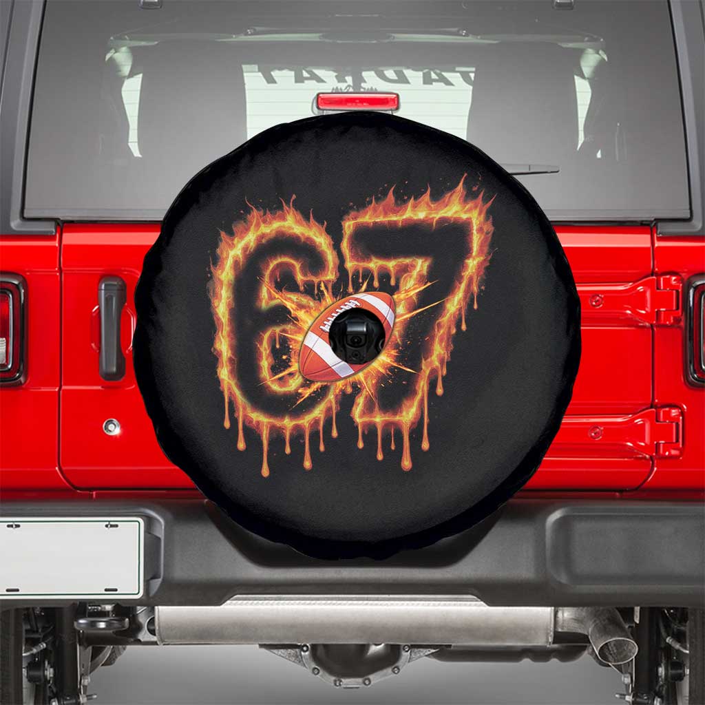 Funny American Football Six Seven Spare Tire Cover Fire Drip 67 Meme - Wonder Print Shop