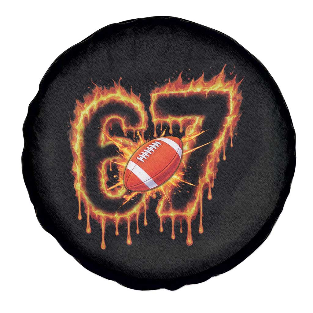 Funny American Football Six Seven Spare Tire Cover Fire Drip 67 Meme - Wonder Print Shop