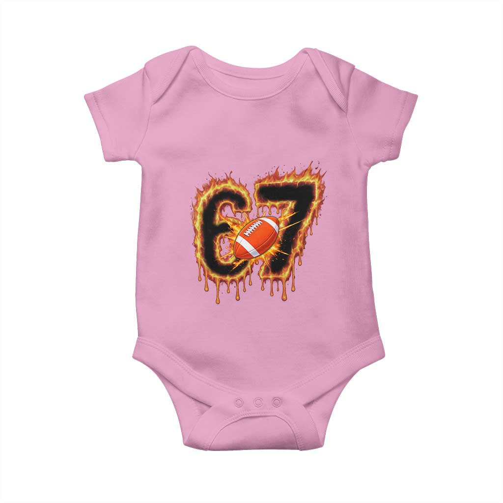 Funny American Football Six Seven Baby Onesie Fire Drip 67 Meme - Wonder Print Shop