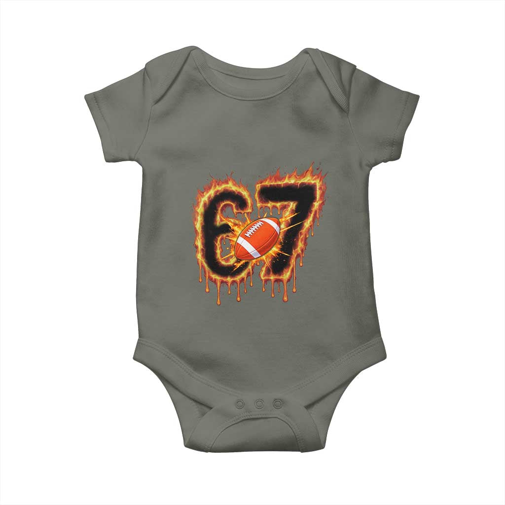 Funny American Football Six Seven Baby Onesie Fire Drip 67 Meme - Wonder Print Shop