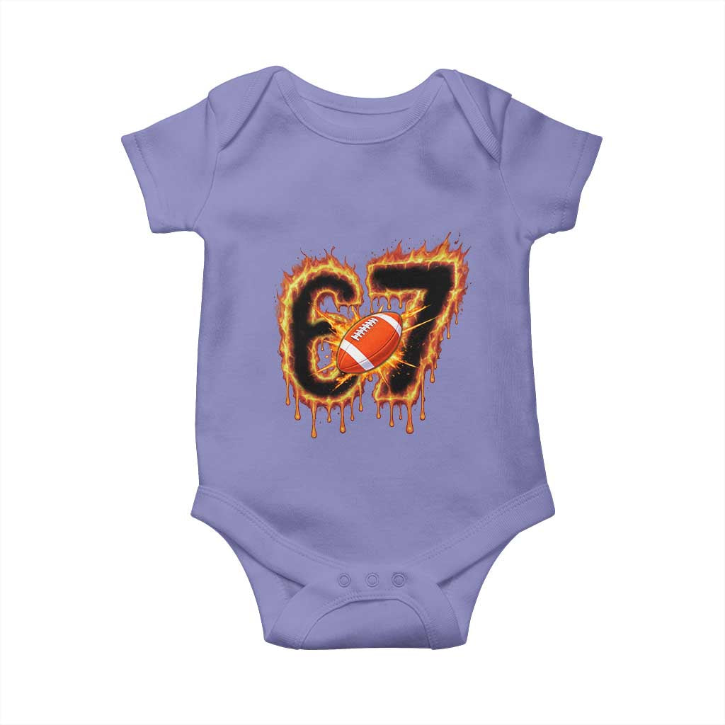 Funny American Football Six Seven Baby Onesie Fire Drip 67 Meme - Wonder Print Shop
