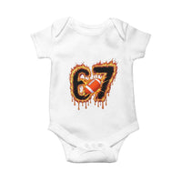 Funny American Football Six Seven Baby Onesie Fire Drip 67 Meme - Wonder Print Shop